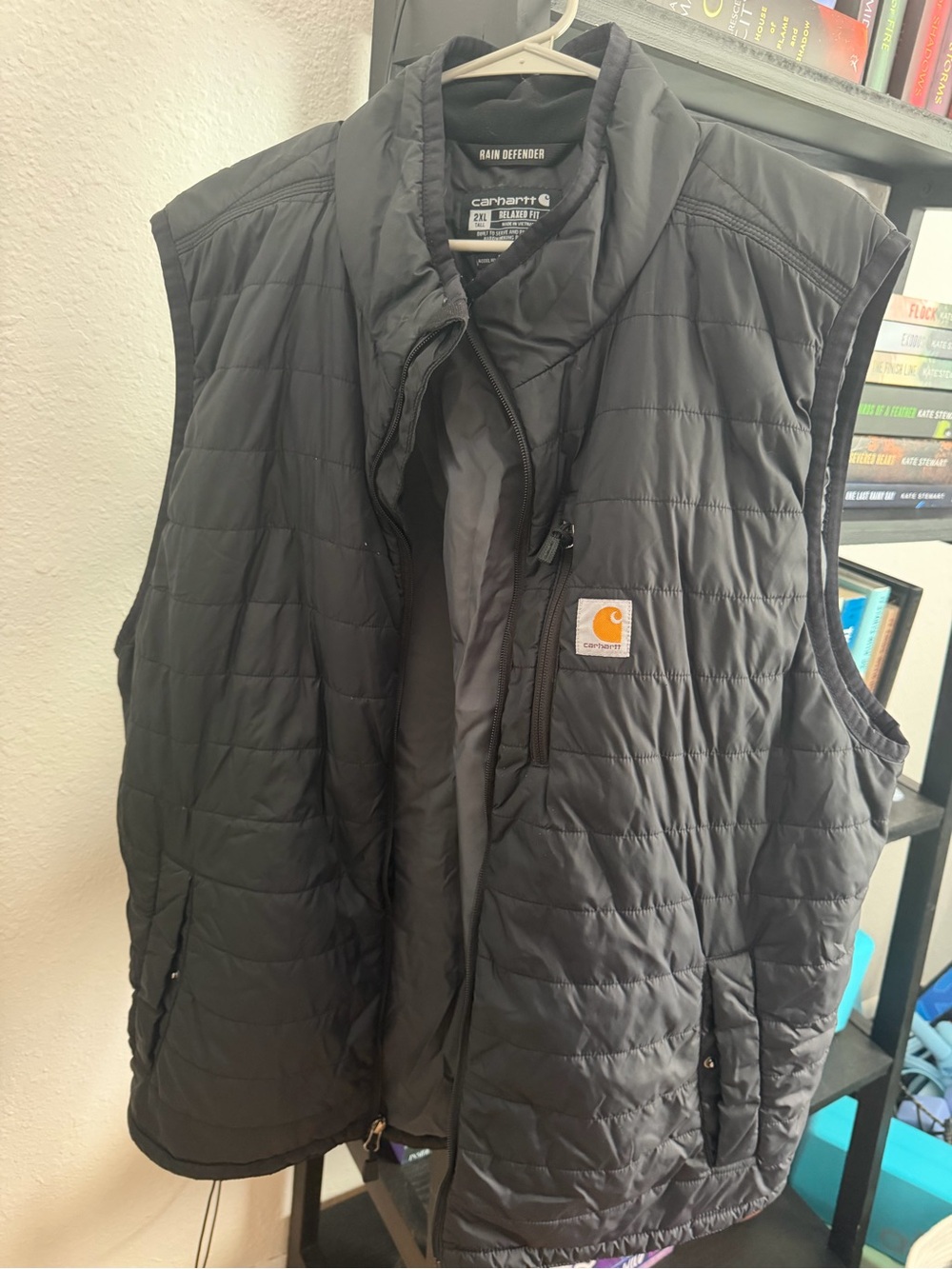 Carhartt Black Rain Defender Quilted Vest - Relaxed Fit